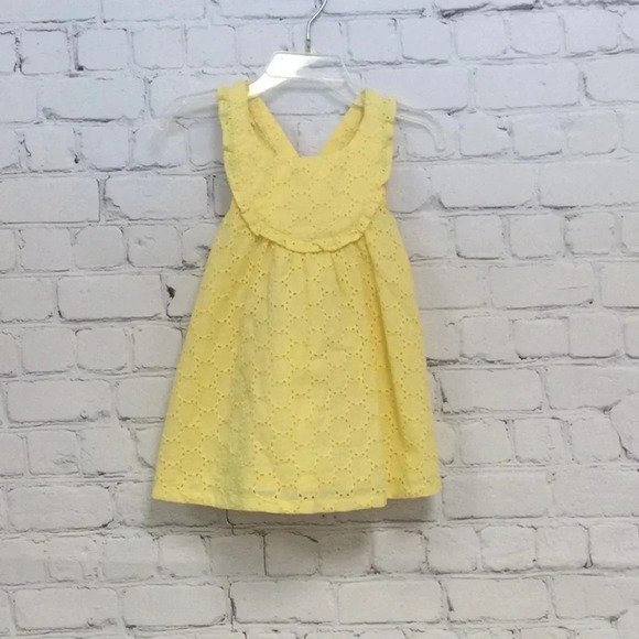 NWT Janie & Jack 6-12M Yellow Eyelet Dress - Picture 1 of 7